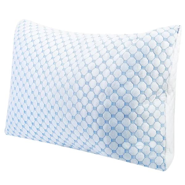 Cooling Memory Foam Pillow Ventilated Soft Bed Pillow With Cooling Gel Infused Memory Foam Heat Reducing Cooling Fiber Breathable Machine Washable