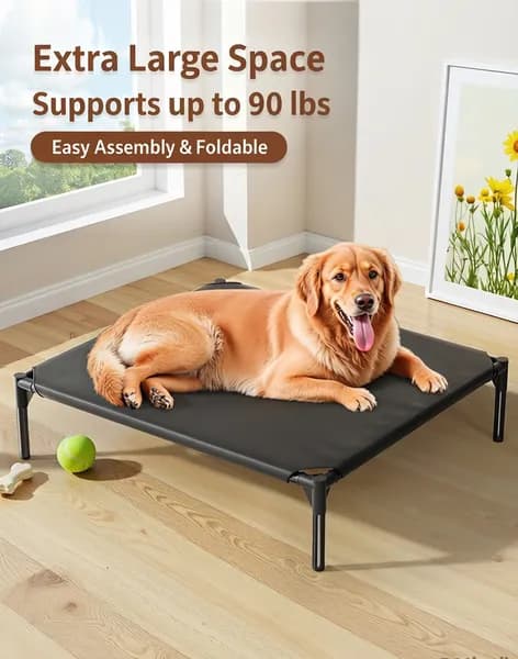Pet Bed, No Assembly Required, Foldable, Portable, Waterproof & Moisture-Proof, Breathable & Antibacterial, All-Season Sleeping Mat For Cats And Dogs, Indoor & Outdoor Use